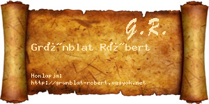 Grünblat Róbert névjegykártya